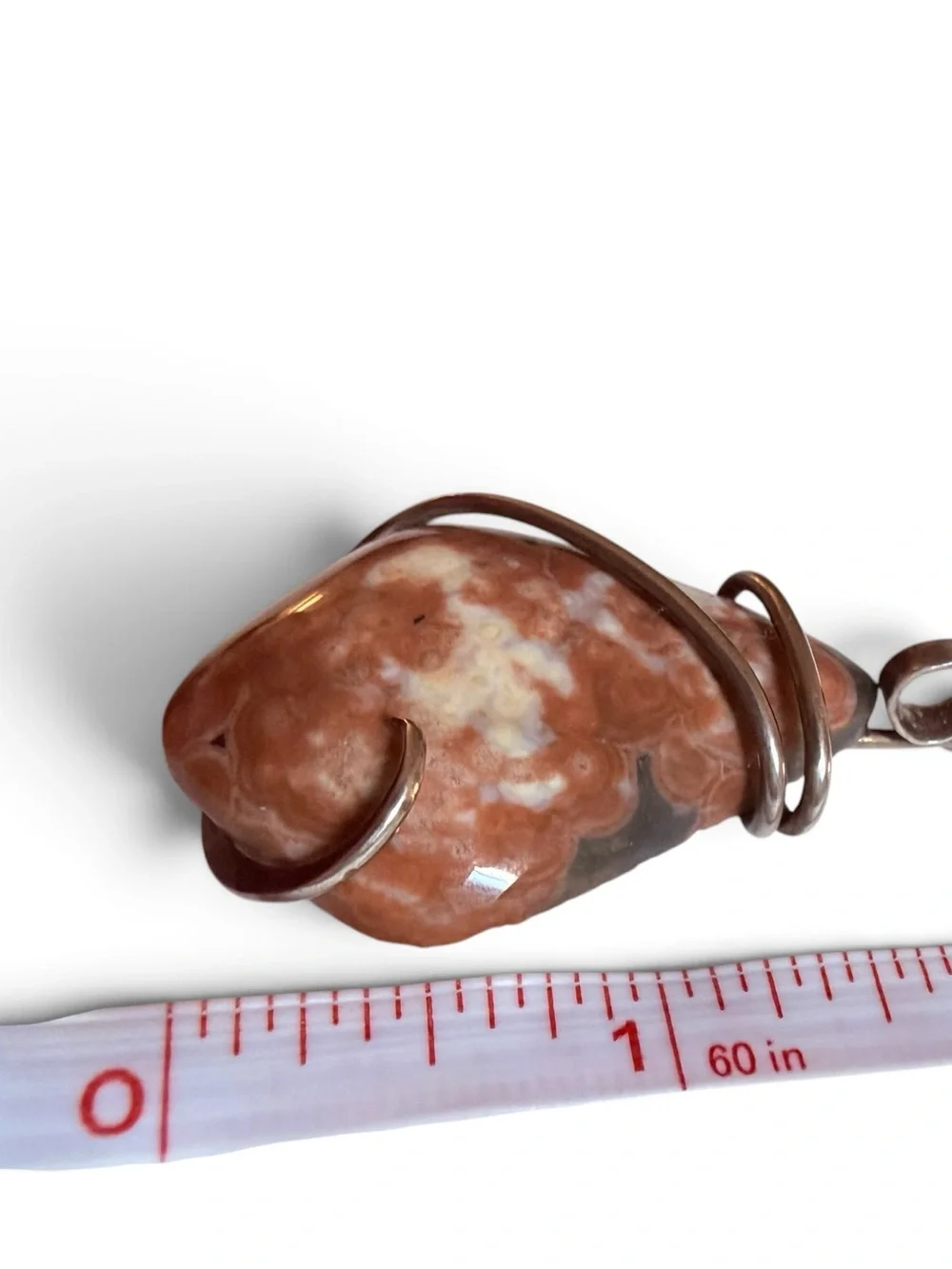 Madagascar Ocean Jasper Red Orbicular Sterling Silver Artisan Pendant Necklace